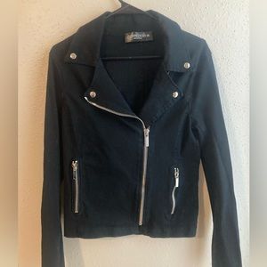 Foxblood moto denim jacket